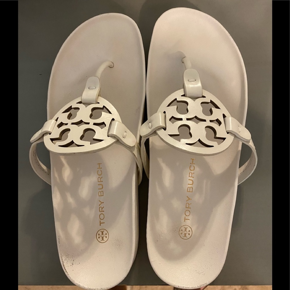 Tory Burch White Miller Cloud Sandals